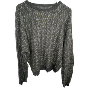 Unbranded Mens Slouchy Chevron Patterned Knit Pullover Sweater